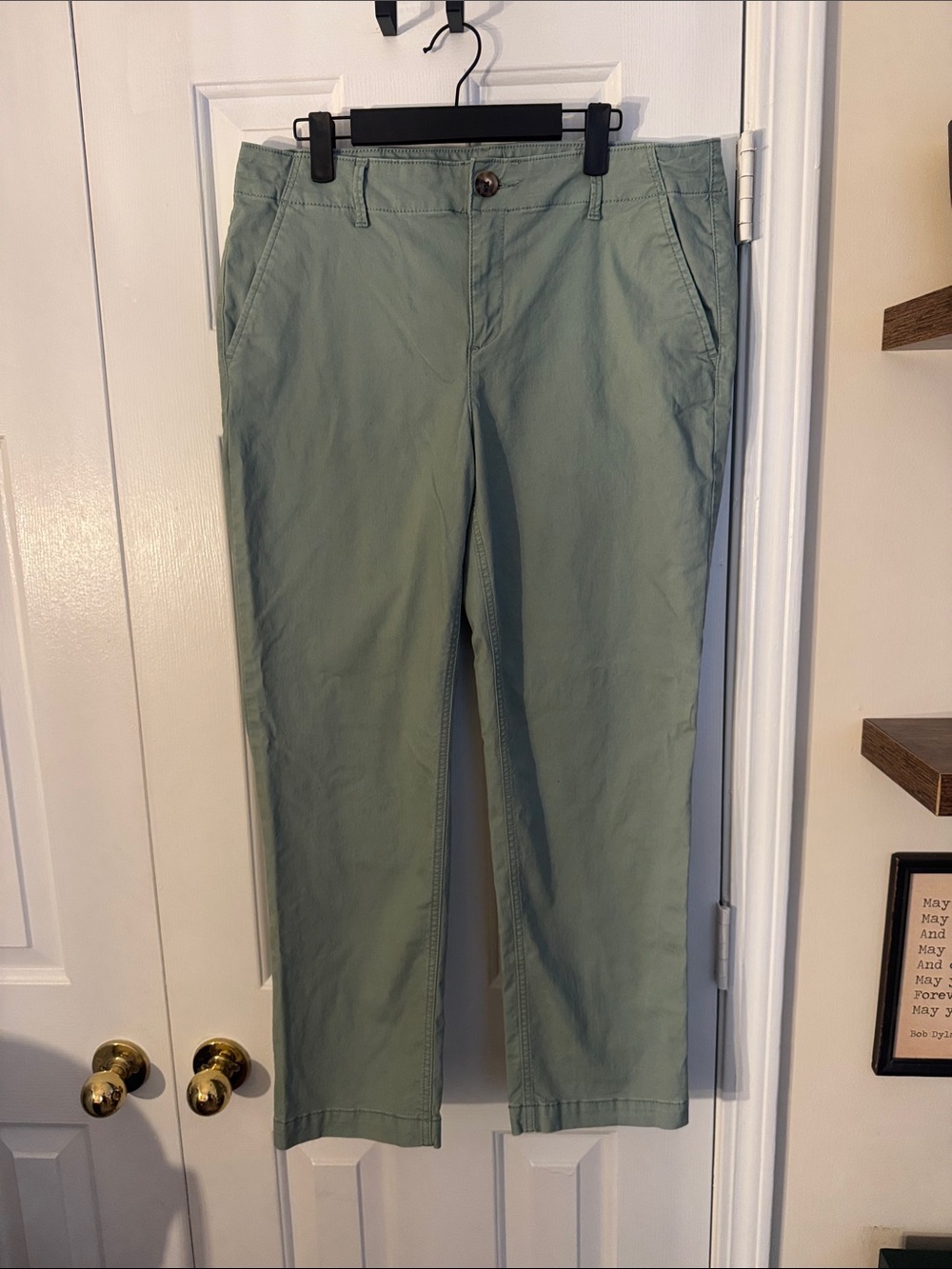 Loft Monroe Slim Chinos in Sage Green- women’s size 10